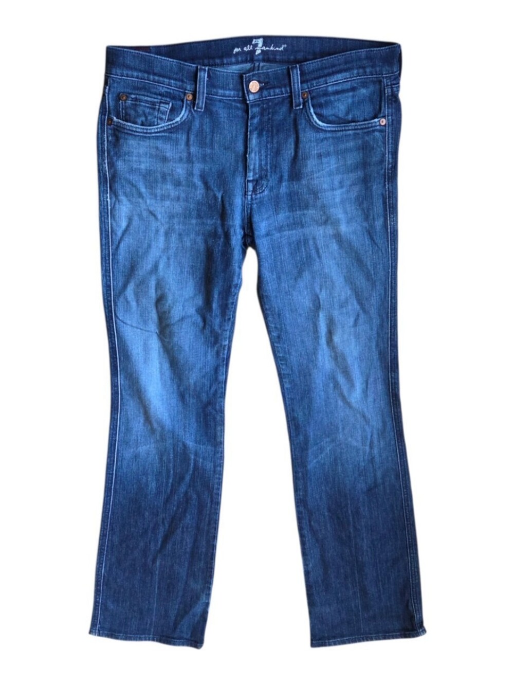 Y2K Vintage 7 For All Mankind Mens Jeans Blue Denim A Pocket Bootcut Size 32x32